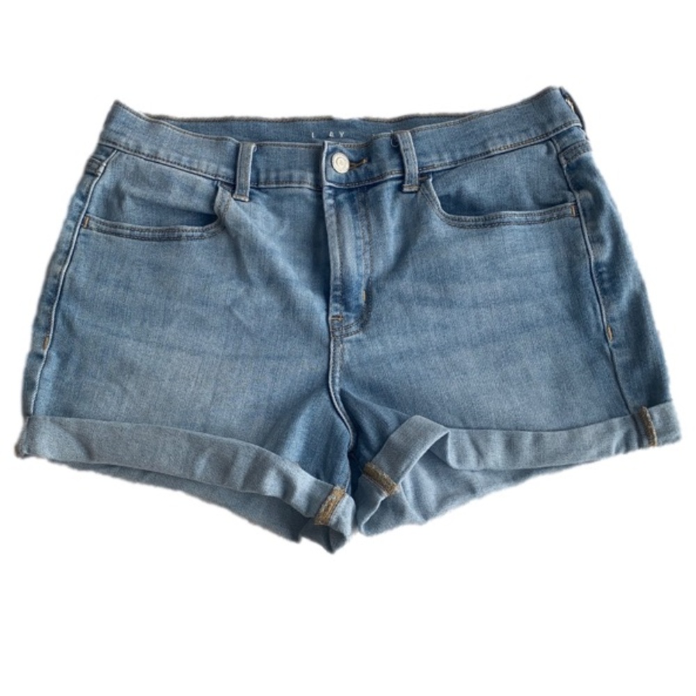 Old Navy High-Rise Light Wash Denim Jean Cuffed Shorts